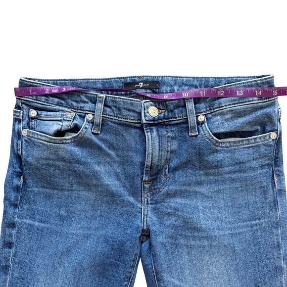 7 for All Mankind Jeans Women's Sz 28 Blue Pyper Slim Illusion Low Rise Skinny - Picture 6 of 13